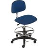Global Industrial ESD Stool - Fabric, Navy, Armless, Mid Back 695535BL